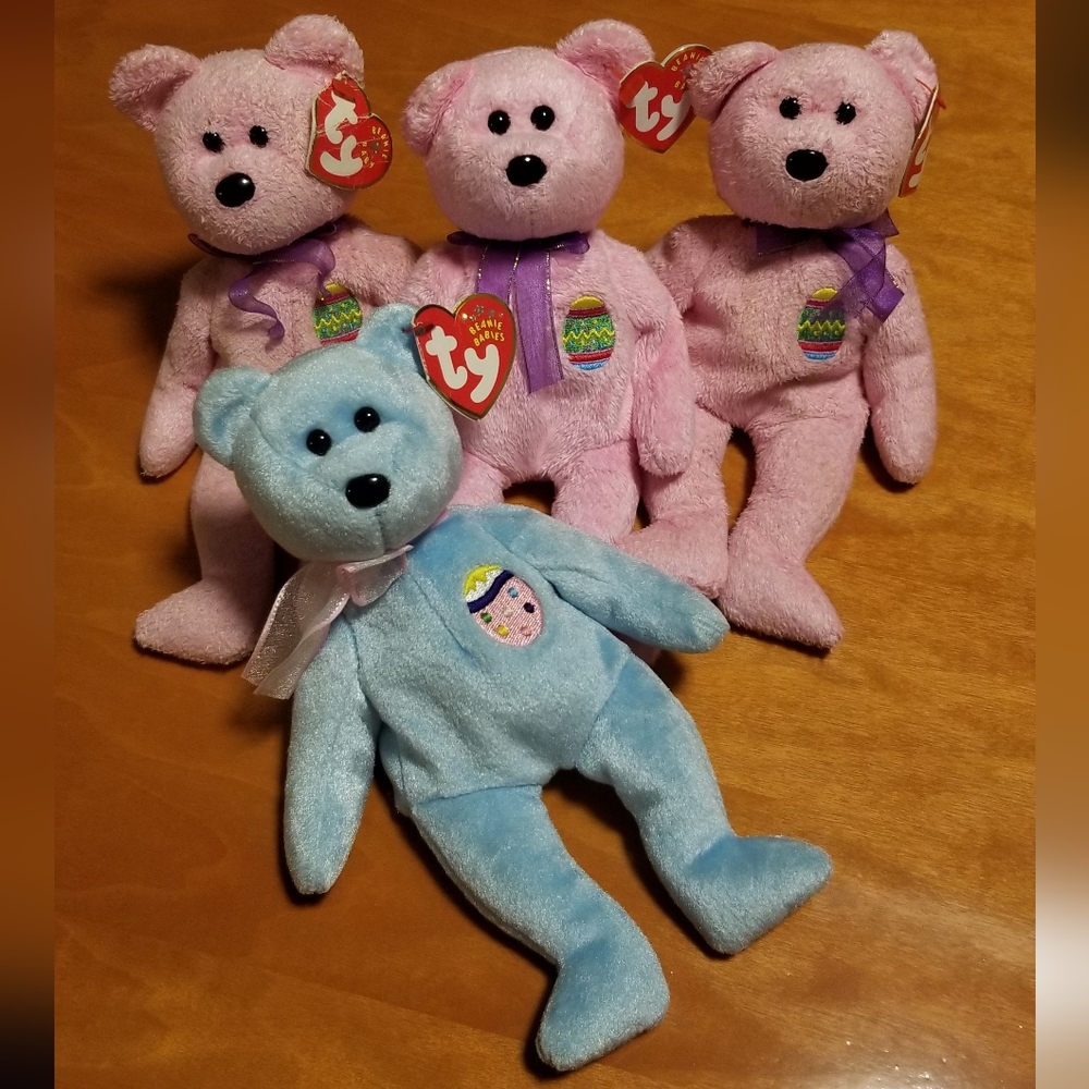 Lot of 4 Easter Beanie Babies
